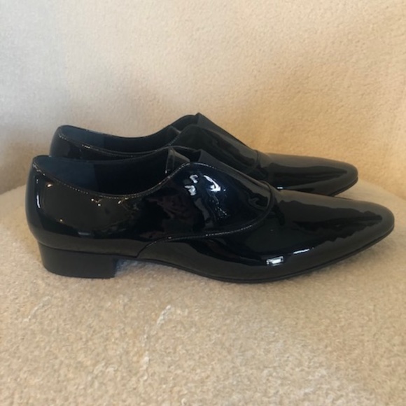 Womens Size 41 Prada Black Patent Leather Slip Ons Never Worn - Picture 2 of 5